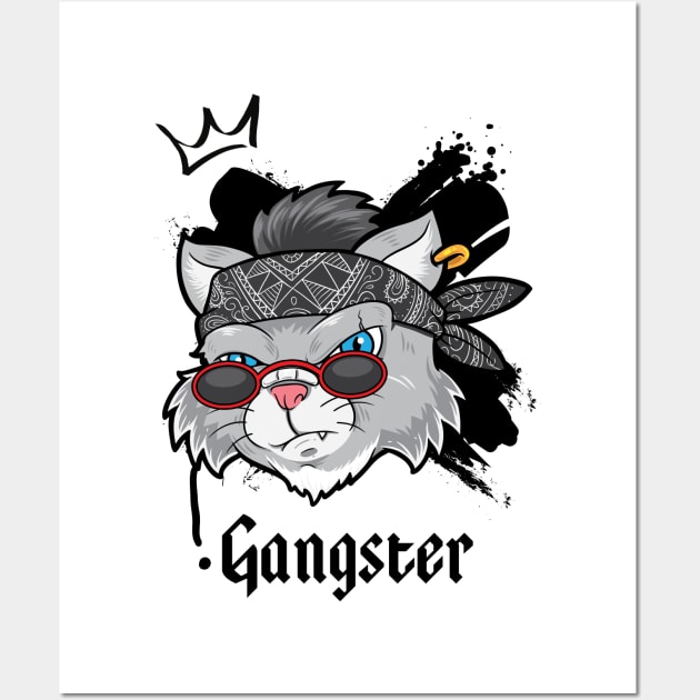 Gangstar cat streetwear Wall Art by Rdxart